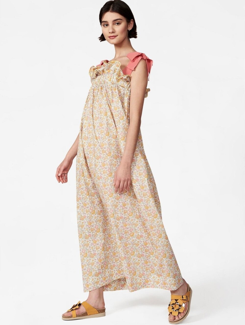 Casey Marks Jamie Cotton Floral Maxi Dress L